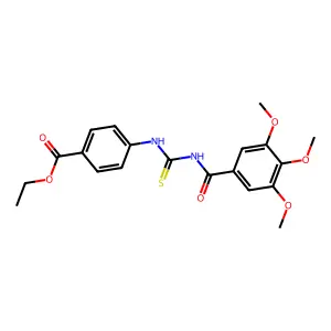 Ethyl 4-({[(3,4,5-trimethoxybenzoyl)amino]carbothioyl}amino)benzoate structure