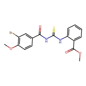 Methyl 2-({[(3-bromo-4-methoxyphenyl)carbonyl]carbamothioyl}amino)benzoate structure