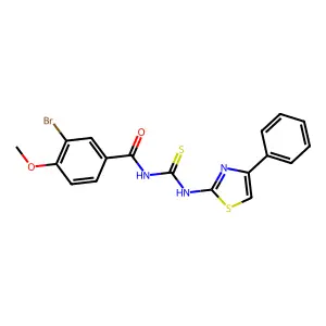 N-(3-bromo-4-methoxybenzoyl)-N'-(4-phenyl-1,3-thiazol-2-yl)thiourea structure