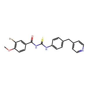 3-bromo-4-methoxy-N-[[4-(pyridin-4-ylmethyl)phenyl]carbamothioyl]benzamide structure
