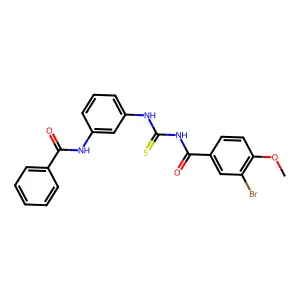 3-bromo-4-methoxy-N-({3-[(phenylcarbonyl)amino]phenyl}carbamothioyl)benzamide structure