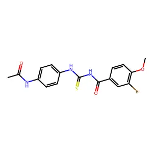 N-{[4-(acetylamino)phenyl]carbamothioyl}-3-bromo-4-methoxybenzamide structure