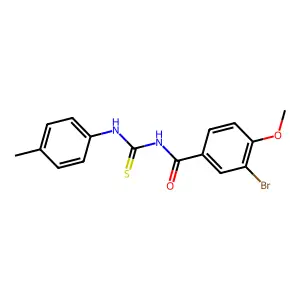 N-(3-bromo-4-methoxybenzoyl)-N'-(4-methylphenyl)thiourea structure