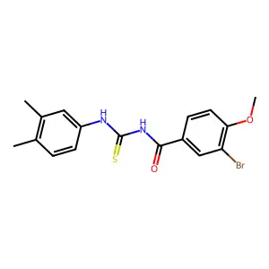 N-(3-bromo-4-methoxybenzoyl)-N'-(3,4-dimethylphenyl)thiourea structure