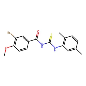 3-bromo-N-[(2,5-dimethylphenyl)carbamothioyl]-4-methoxybenzamide structure