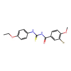 3-bromo-N-[(4-ethoxyphenyl)carbamothioyl]-4-methoxybenzamide structure