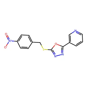 2-[(4-Nitrophenyl)methylsulfanyl]-5-pyridin-3-yl-1,3,4-oxadiazole structure