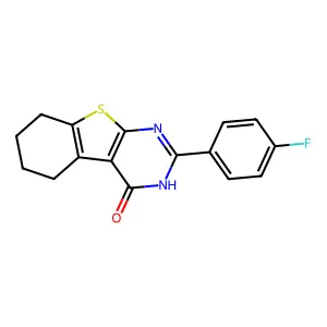 2-(4-fluorophenyl)-5,6,7,8-tetrahydro[1]benzothieno[2,3-d]pyrimidin-4(3H)-one structure