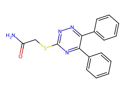 2-((5,6-Diphenyl-1,2,4-triazin-3-YL)thio)acetamide structure