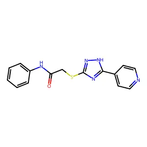 N-phenyl-2-[(5-pyridin-4-yl-1H-1,2,4-triazol-3-yl)sulfanyl]acetamide structure