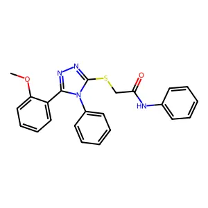 2-((5-(2-Methoxyphenyl)-4-phenyl-4H-1,2,4-triazol-3-YL)thio)-N-phenylacetamide structure
