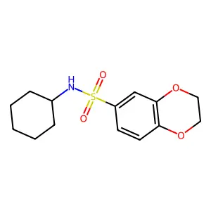 N-cyclohexyl-2,3-dihydro-1,4-benzodioxine-6-sulfonamide structure