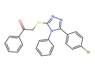 2-[[5-(4-Bromophenyl)-4-phenyl-1,2,4-triazol-3-yl]sulfanyl]-1-phenylethanone structure