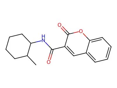 N-(2-methylcyclohexyl)-2-oxochromene-3-carboxamide structure