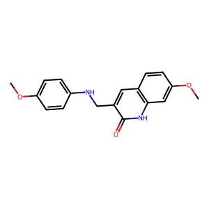 7-methoxy-3-{[(4-methoxyphenyl)amino]methyl}quinolin-2(1H)-one structure
