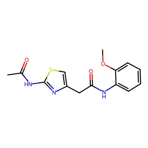 2-(2-acetamido-1,3-thiazol-4-yl)-N-(2-methoxyphenyl)acetamide structure
