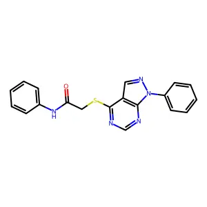 N-Phenyl-2-(1-phenyl-1H-pyrazolo[3,4-d]pyrimidin-4-ylsulfanyl)-acetamide structure
