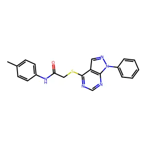 2-((1-phenyl-1H-pyrazolo[3,4-d]pyrimidin-4-yl)thio)-N-(p-tolyl)acetamide structure
