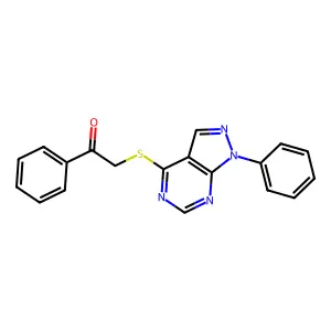 1-phenyl-2-({1-phenyl-1H-pyrazolo[3,4-d]pyrimidin-4-yl}sulfanyl)ethan-1-one structure