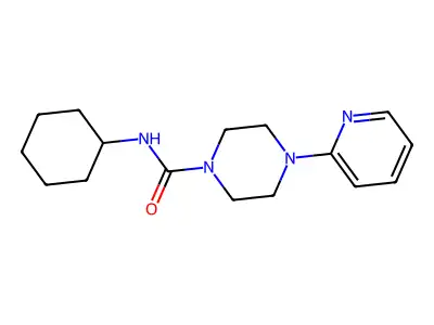 N-cyclohexyl-4-pyridin-2-ylpiperazine-1-carboxamide structure