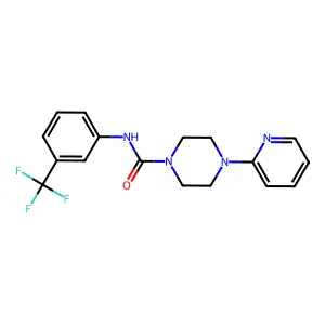 4-pyridin-2-yl-N-[3-(trifluoromethyl)phenyl]piperazine-1-carboxamide structure