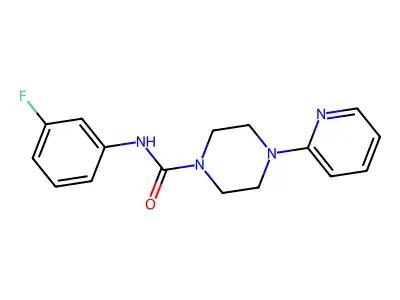 N-(3-fluorophenyl)-4-(pyridin-2-yl)piperazine-1-carboxamide structure