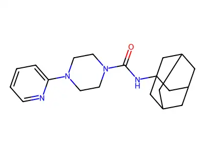N-1-adamantyl-4-(2-pyridinyl)-1-piperazinecarboxamide structure