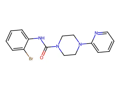 N-(2-bromophenyl)-4-(2-pyridinyl)tetrahydro-1(2H)-pyrazinecarboxamide structure