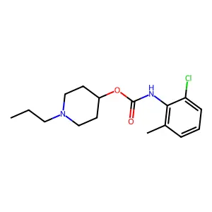 Carbanilic acid, 2-chloro-6-methyl-, N-propyl-4-piperidinyl ester structure