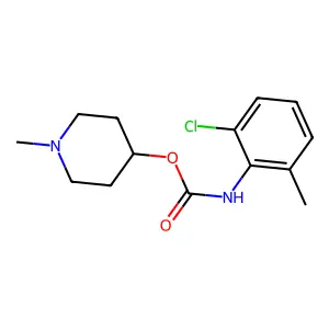 Carbanilic acid, 2-chloro-6-methyl-, N-methyl-4-piperidinyl ester structure