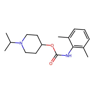Carbanilic acid, 2,6-dimethyl-, N-isopropyl-4-piperidinyl ester structure