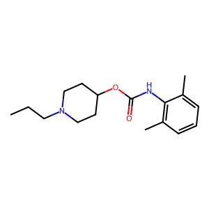 Carbanilic acid, 2,6-dimethyl-, N-propyl-4-piperidinyl ester structure