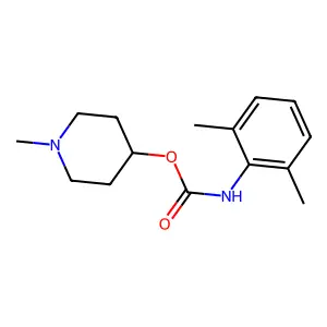 Carbanilic acid, 2,6-dimethyl-, N-methyl-4-piperidinyl ester structure