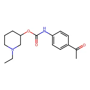 Carbanilic acid, p-acetyl-, N-ethyl-3-piperidinyl ester structure
