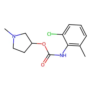 Carbanilic acid, 2-chloro-6-methyl-, N-methyl-3-pyrrolidinyl ester structure