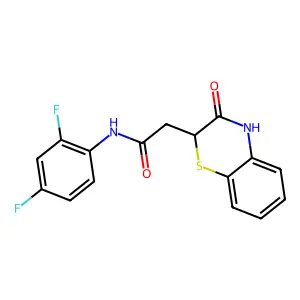 N-(2,4-Difluorophenyl)-2-(3-oxo-3,4-dihydro-2H-1,4-benzothiazin-2-yl)acetamide structure