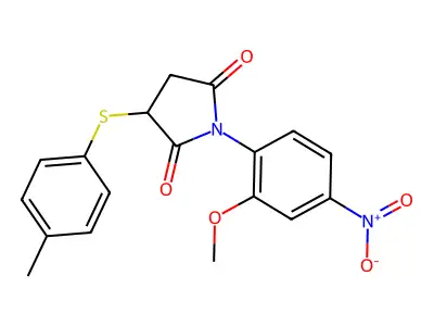 1-(2-Methoxy-4-nitrophenyl)-3-[(4-methylphenyl)sulfanyl]pyrrolidine-2,5-dione structure