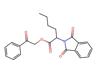 Phenacyl 2-(1,3-dioxoisoindol-2-yl)hexanoate structure