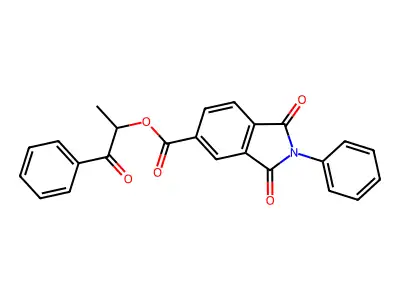 1-Methyl-2-oxo-2-phenylethyl 1,3-dioxo-2-phenyl-5-isoindolinecarboxylate structure