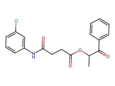 1-Methyl-2-oxo-2-phenylethyl 4-(3-chloroanilino)-4-oxobutanoate structure