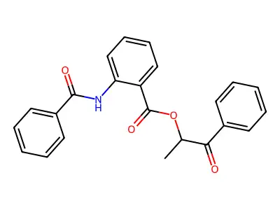 (1-Oxo-1-phenylpropan-2-yl) 2-benzamidobenzoate structure