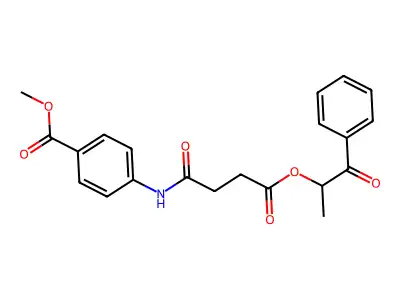 Methyl 4-[[4-oxo-4-(1-oxo-1-phenylpropan-2-yl)oxybutanoyl]amino]benzoate structure