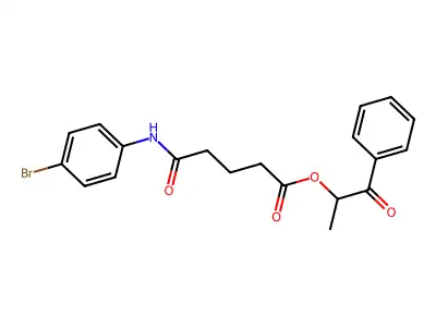 1-Methyl-2-oxo-2-phenylethyl 5-(4-bromoanilino)-5-oxopentanoate structure