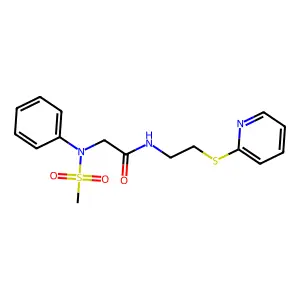 2-(N-methylsulfonylanilino)-N-(2-pyridin-2-ylsulfanylethyl)acetamide structure