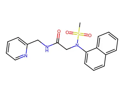 2-[methylsulfonyl(naphthalen-1-yl)amino]-N-(pyridin-2-ylmethyl)acetamide structure