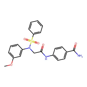 4-{[N-(3-methoxyphenyl)-N-(phenylsulfonyl)glycyl]amino}benzamide structure