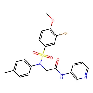 2-(N-(3-bromo-4-methoxyphenyl)sulfonyl-4-methylanilino)-N-pyridin-3-ylacetamide structure
