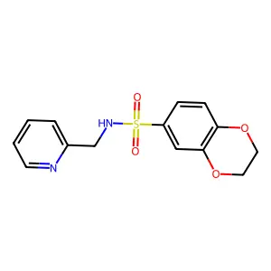 N-(pyridin-2-ylmethyl)-2,3-dihydro-1,4-benzodioxine-6-sulfonamide structure