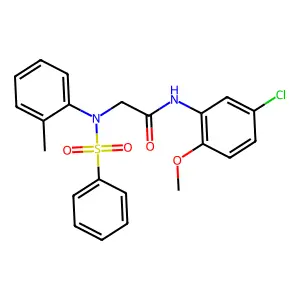 2-[N-(benzenesulfonyl)-2-methylanilino]-N-(5-chloro-2-methoxyphenyl)acetamide structure