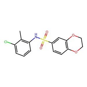 N-(3-chloro-2-methylphenyl)-2,3-dihydro-1,4-benzodioxine-6-sulfonamide structure